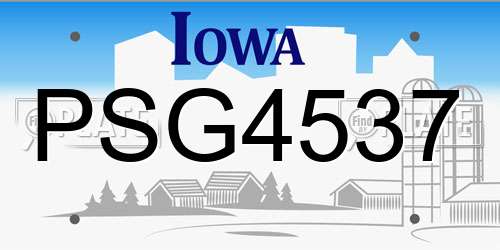 PSG4537 Iowa License Plate