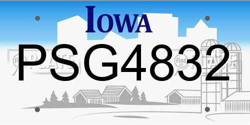 PSG4832 Iowa License Plate