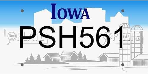 PSH561 Iowa License Plate