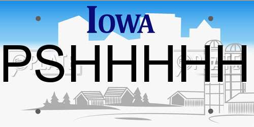 PSHHHHH Iowa License Plate