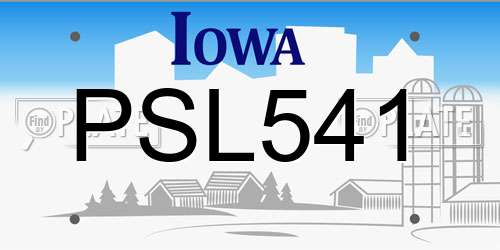 PSL541 Iowa License Plate