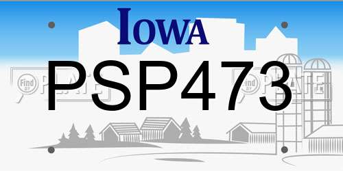 PSP473 Iowa License Plate