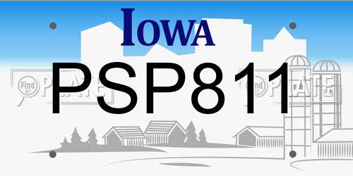 PSP811 Iowa License Plate