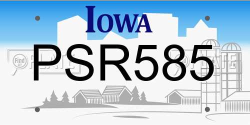 PSR585 Iowa License Plate