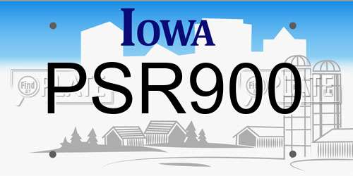 PSR900 Iowa License Plate