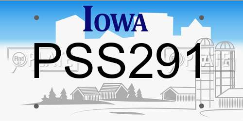 PSS291 Iowa License Plate