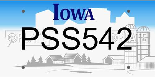 PSS542 Iowa License Plate
