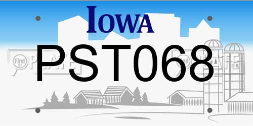 PST068 Iowa License Plate