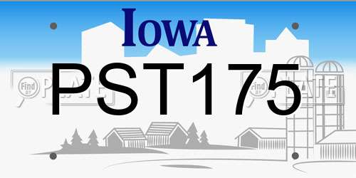 PST175 Iowa License Plate