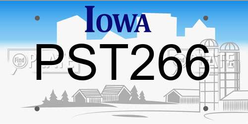 PST266 Iowa License Plate