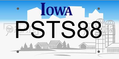 PSTS88 Iowa License Plate