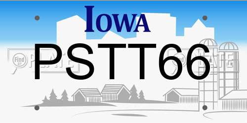 PSTT66 Iowa License Plate