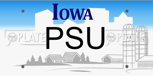 PSU Iowa License Plate