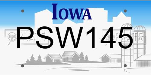 PSW145 Iowa License Plate