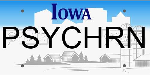 PSYCHRN Iowa License Plate
