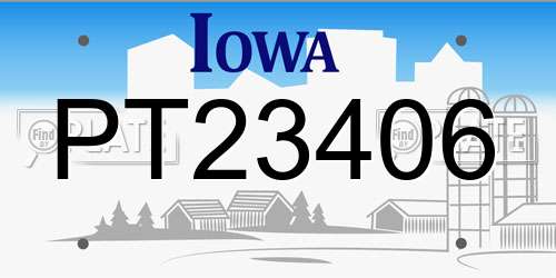 PT23406 Iowa License Plate