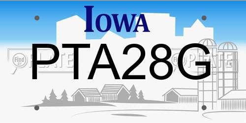 PTA28G Iowa License Plate