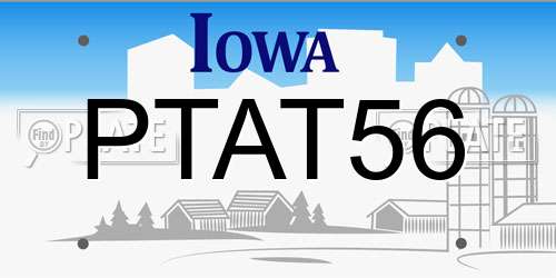 PTAT56 Iowa License Plate