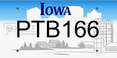 PTB166 Iowa License Plate
