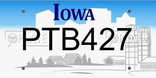 PTB427 Iowa License Plate