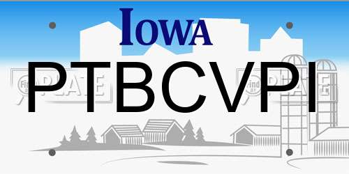 PTBCVPI Iowa License Plate