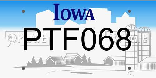 PTF068 Iowa License Plate