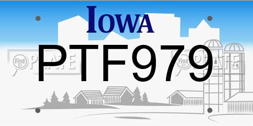 PTF979 Iowa License Plate