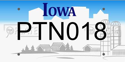 PTN018 Iowa License Plate
