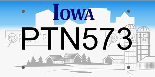 PTN573 Iowa License Plate