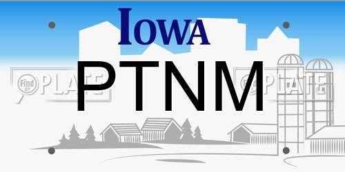 PTNM Iowa License Plate