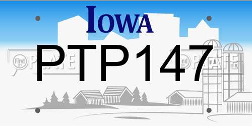 PTP147 Iowa License Plate