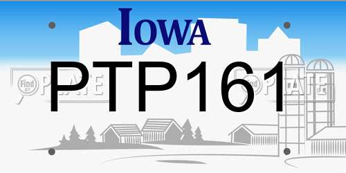 PTP161 Iowa License Plate
