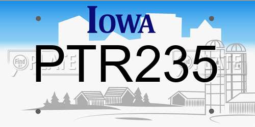 PTR235 Iowa License Plate