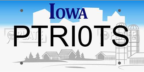 PTRI0TS Iowa License Plate
