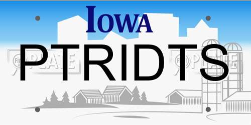 PTRIDTS Iowa License Plate