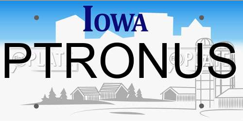 PTRONUS Iowa License Plate