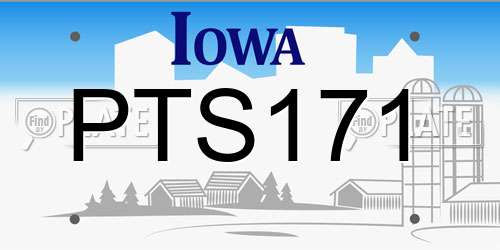 PTS171 Iowa License Plate