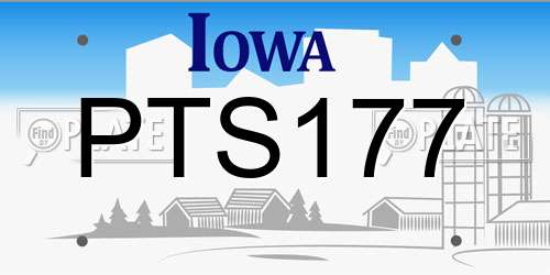 PTS177 Iowa License Plate