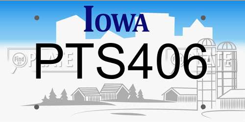 PTS406 Iowa License Plate