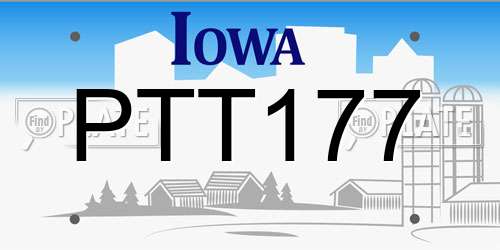 PTT177 Iowa License Plate