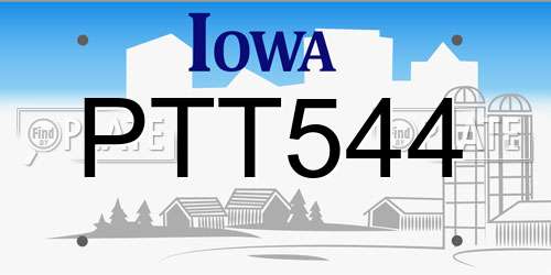PTT544 Iowa License Plate