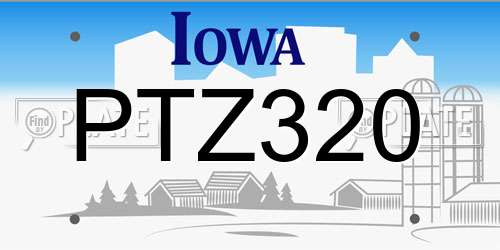 PTZ320 Iowa License Plate