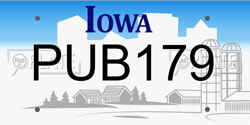 PUB179 Iowa License Plate