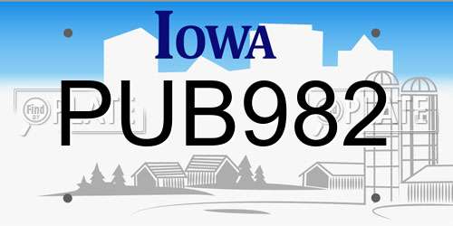 PUB982 Iowa License Plate