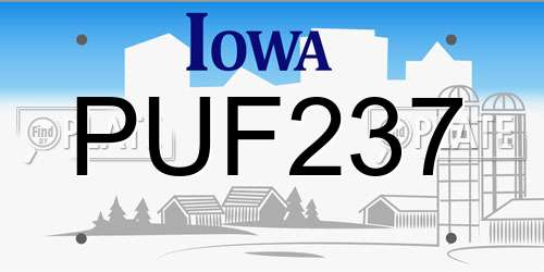 PUF237 Iowa License Plate