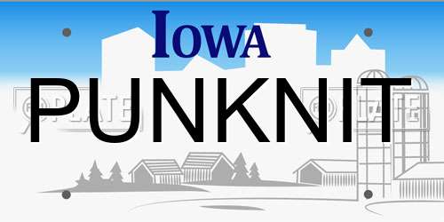 PUNKNIT Iowa License Plate