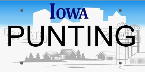 PUNTING Iowa License Plate