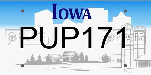 PUP171 Iowa License Plate