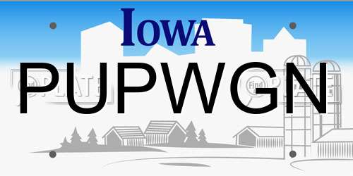 PUPWGN Iowa License Plate