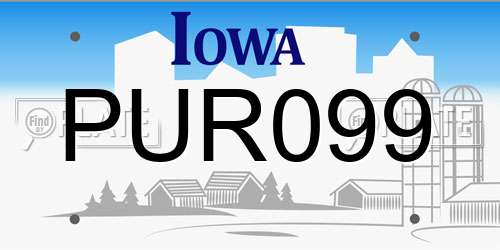 PUR099 Iowa License Plate